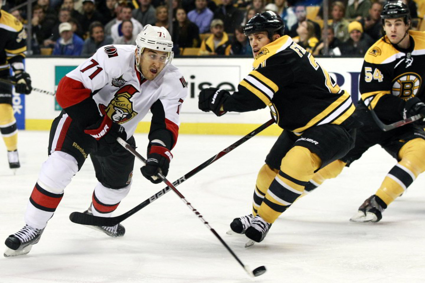 "Senators" ir "Bruins" komandų mačo akimirkos.