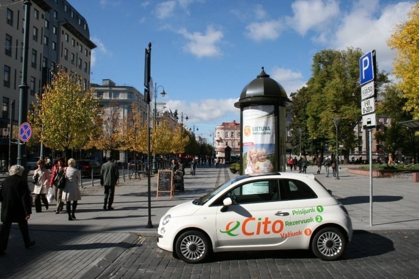Vilniuje buvo įrengtos penkios vietos, kuriose, prieš tai užsiregistravus ir sumokėjus, galima buvo tiesiog sėsti į automobilį ir važiuoti.
