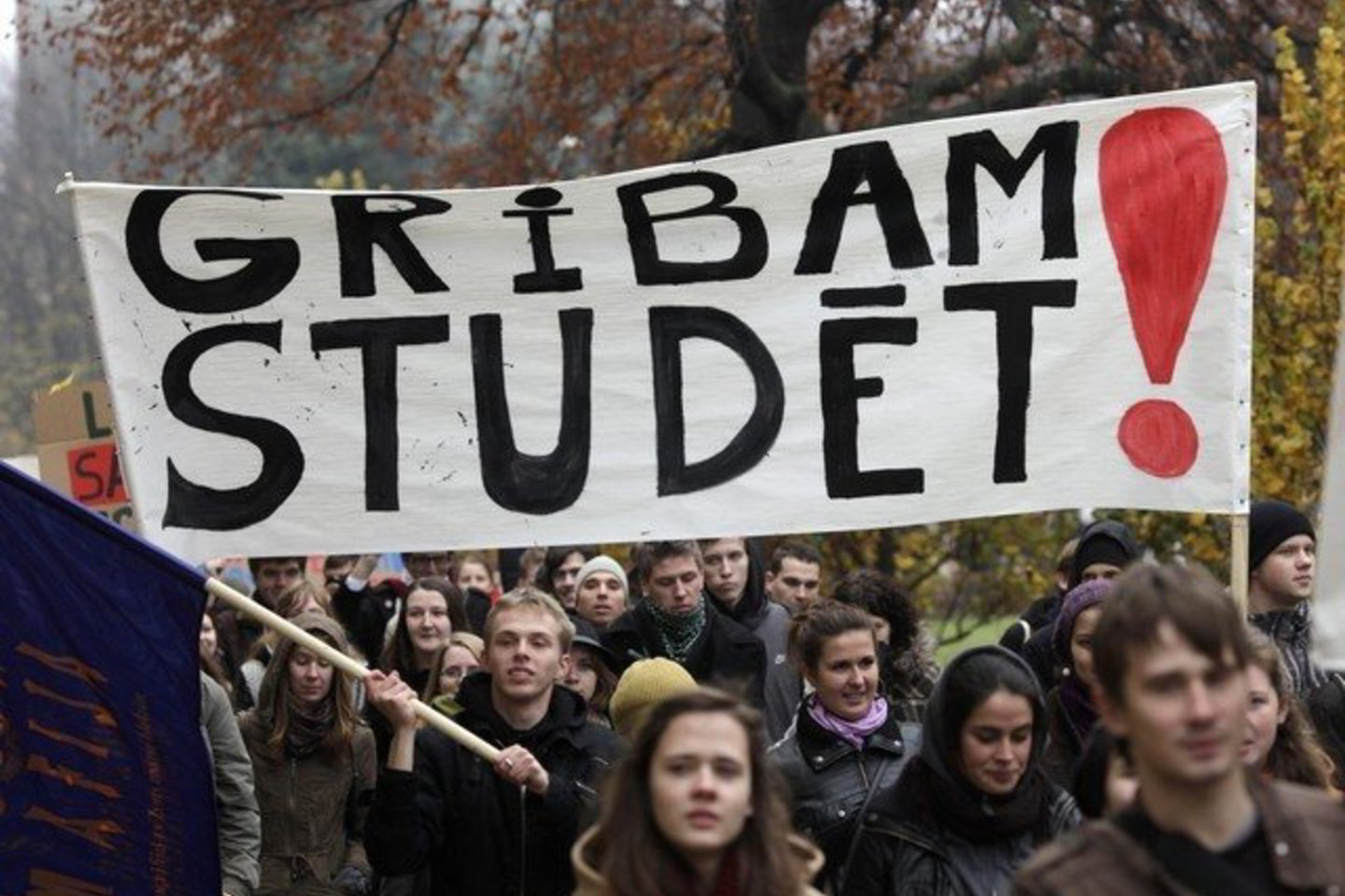 Prie vyriausybės pastato susirinko kur kas daugiau studentų nei buvo planuota.