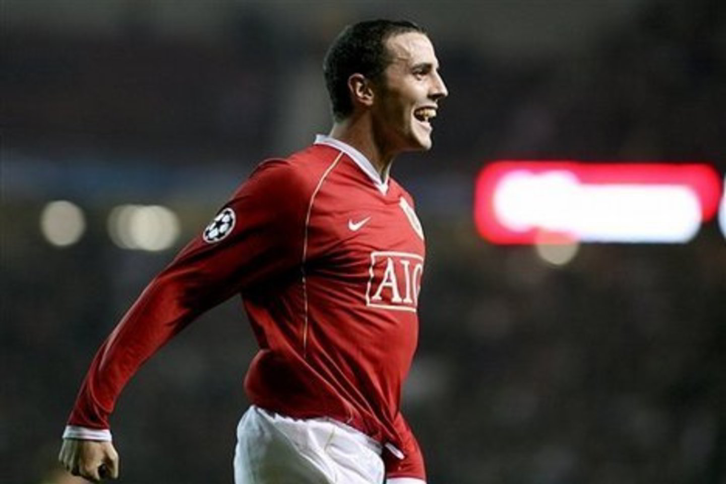 J.O'Shea atstovavo „Manchester United“ komandai.
