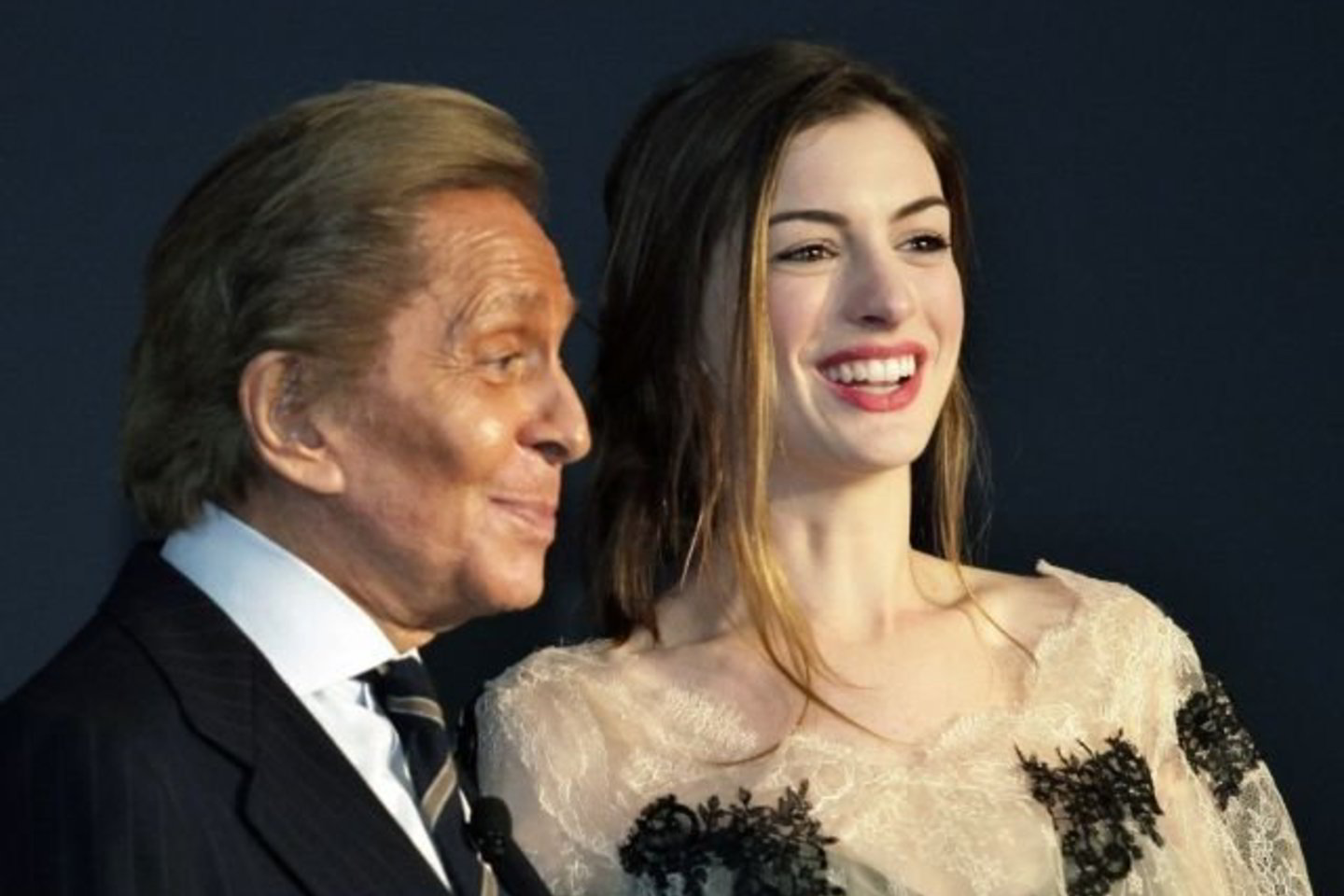 Per šventę Niujorke Valentino Garavani juokavo su aktore Anne Hathaway.