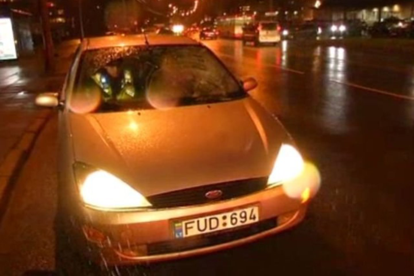 Automobilis „Ford Focus“ avarijos vietoje.