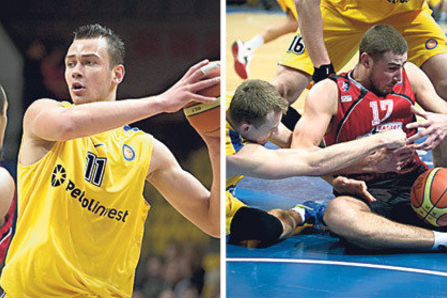 D.Motiejūnas (nuotr. kairėje) per 34 min. pelnė 16 taškų ir atkovojo 5 kamuolius, o J.Valančiūnas per 26 min. surinko 5 taškus ir sugriebė 7 kamuolius.