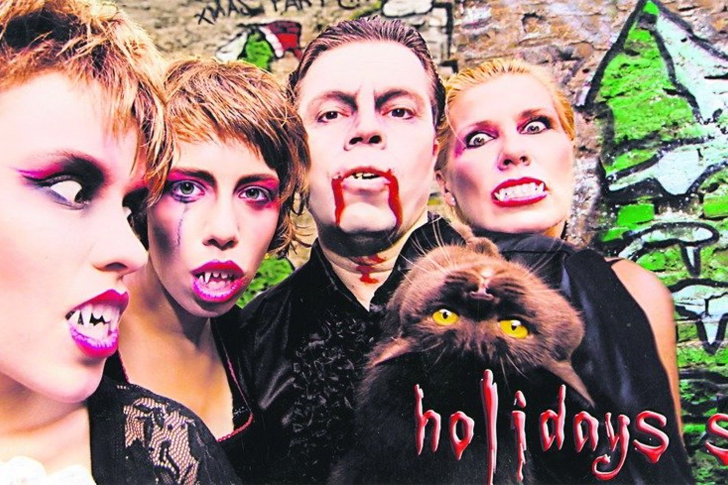 Atviruką, iš kurio žvelgia vampyrai, o Vytenio smakras net kruvinas, Rasučiai draugams išsiuntinėjo 2009 m.