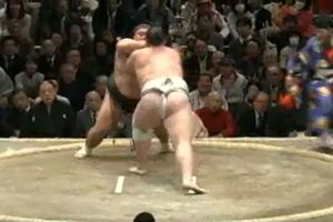 Lėtapėdžiai sumo imtynininkai netyčia nokautavo vargšą teisėją (video)