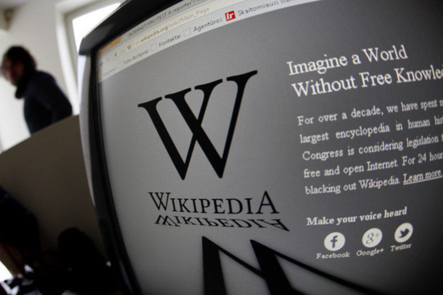 Praėjusią savaitę „Wikipedia“, kuri yra nekomercinis projektas, 24 val. buvo užblokavusi savo svetainę anglų kalba.
