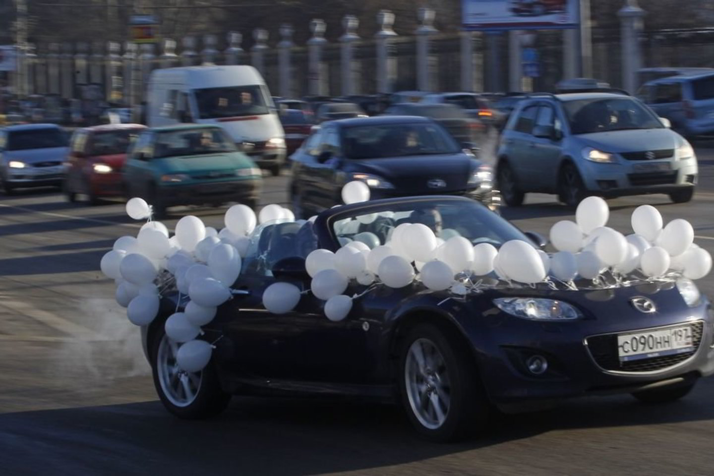 Maskvoje vyksta žygis automobiliais „Už sąžiningus rinkimus“