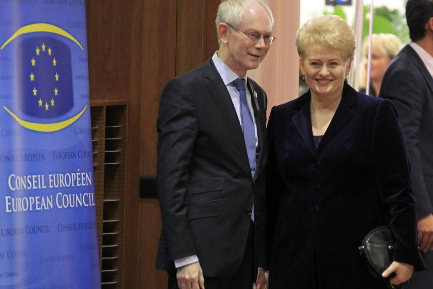 Europos vadovų tarybos prezidentas H.Van Rompuy ir D.Grybauskaitė.