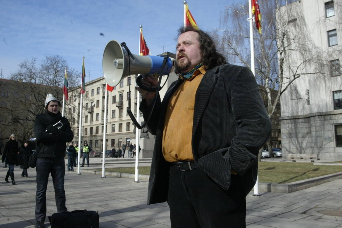 Protesto akcijai vadovavo aktorius Andrius Žiurauskas.