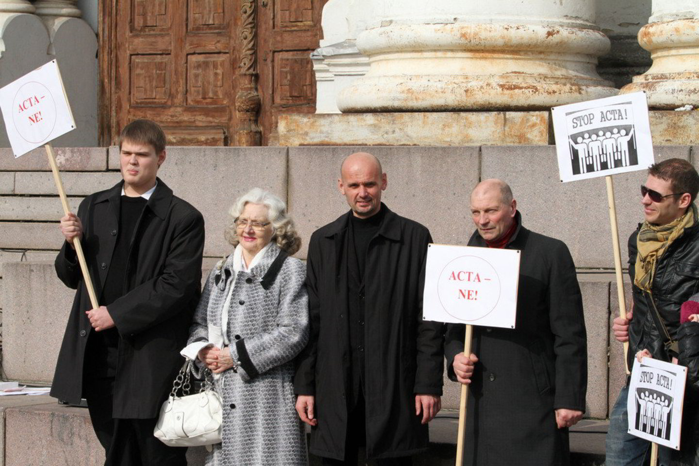 Protestas prieš ACTA sutartį Kaune.
