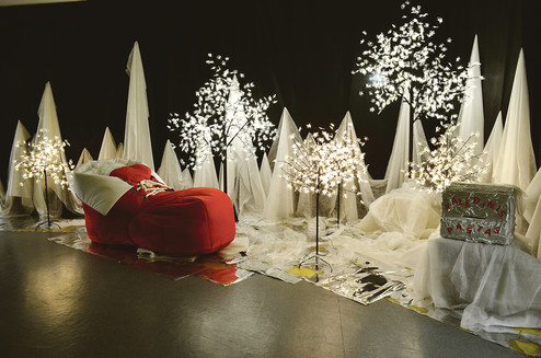 Medžiai virto nykštukais, o vestibiulį papuošė batas