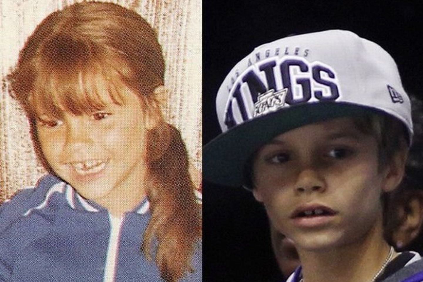 V. Beckham vaikystėje ir jos sūnus Romeo - kaip du vandens lašai.