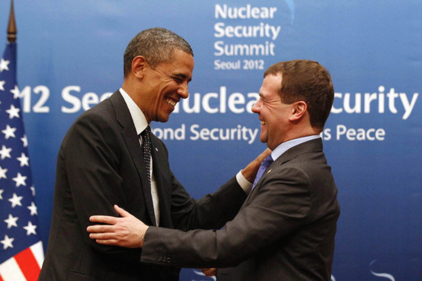 JAV prezidentas Barackas Obama su Rusijos prezidentu Dmitrijumi Medvedevu.