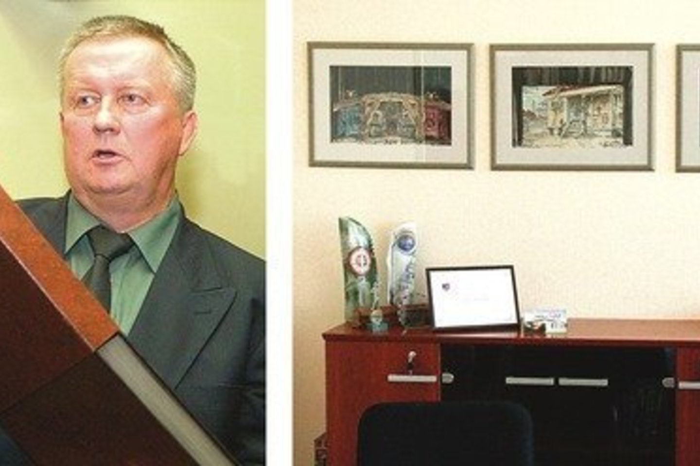 Trys žinomo kolekcininko E. Armoškos (nuotr. kairėje) gimtajam miestui dovanoti paveikslai tapo Šiaulių vicemerės D. Martinkienės kabineto puošmena.