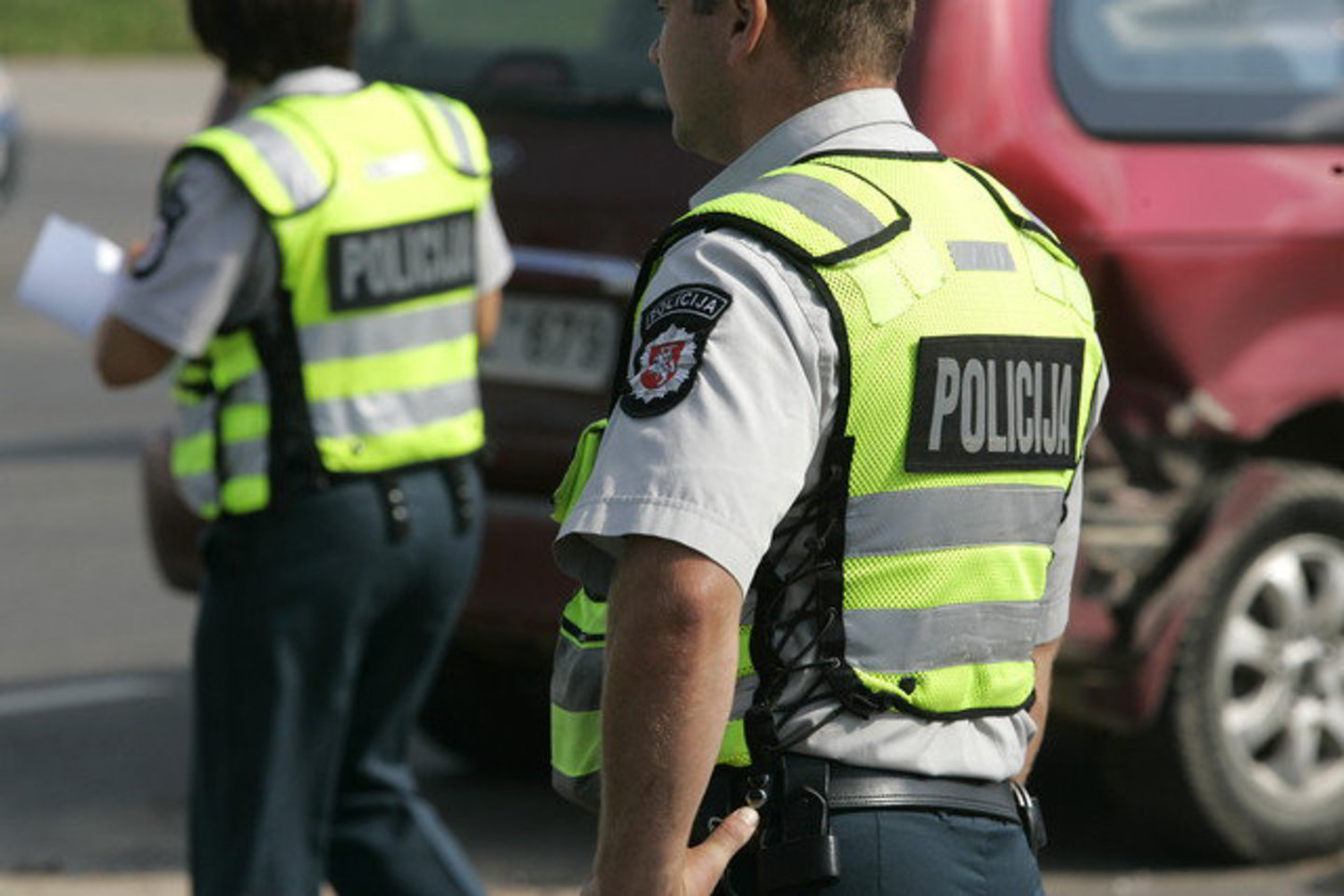 Policijos pareigūnai atvyko į įvykio vietą.