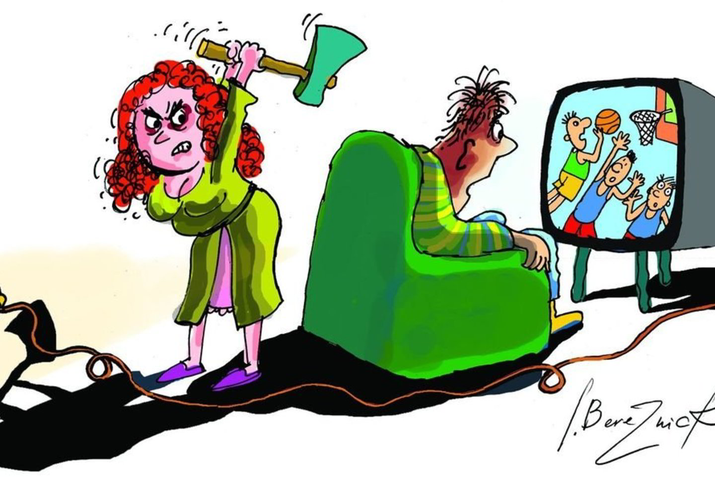Pasiūlykite savo antraštę I. Bereznicko karikatūrai.