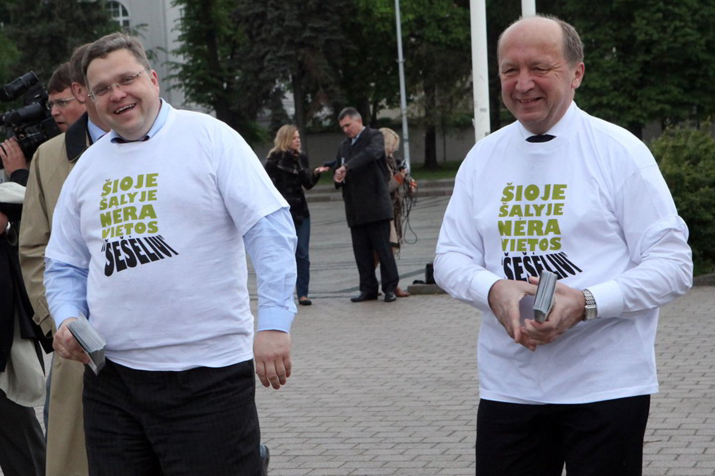 Lietuvos banko valdybos pirmininkas Vitas Vasiliauskas (kairėje) ir premjeras A. Kubilius.