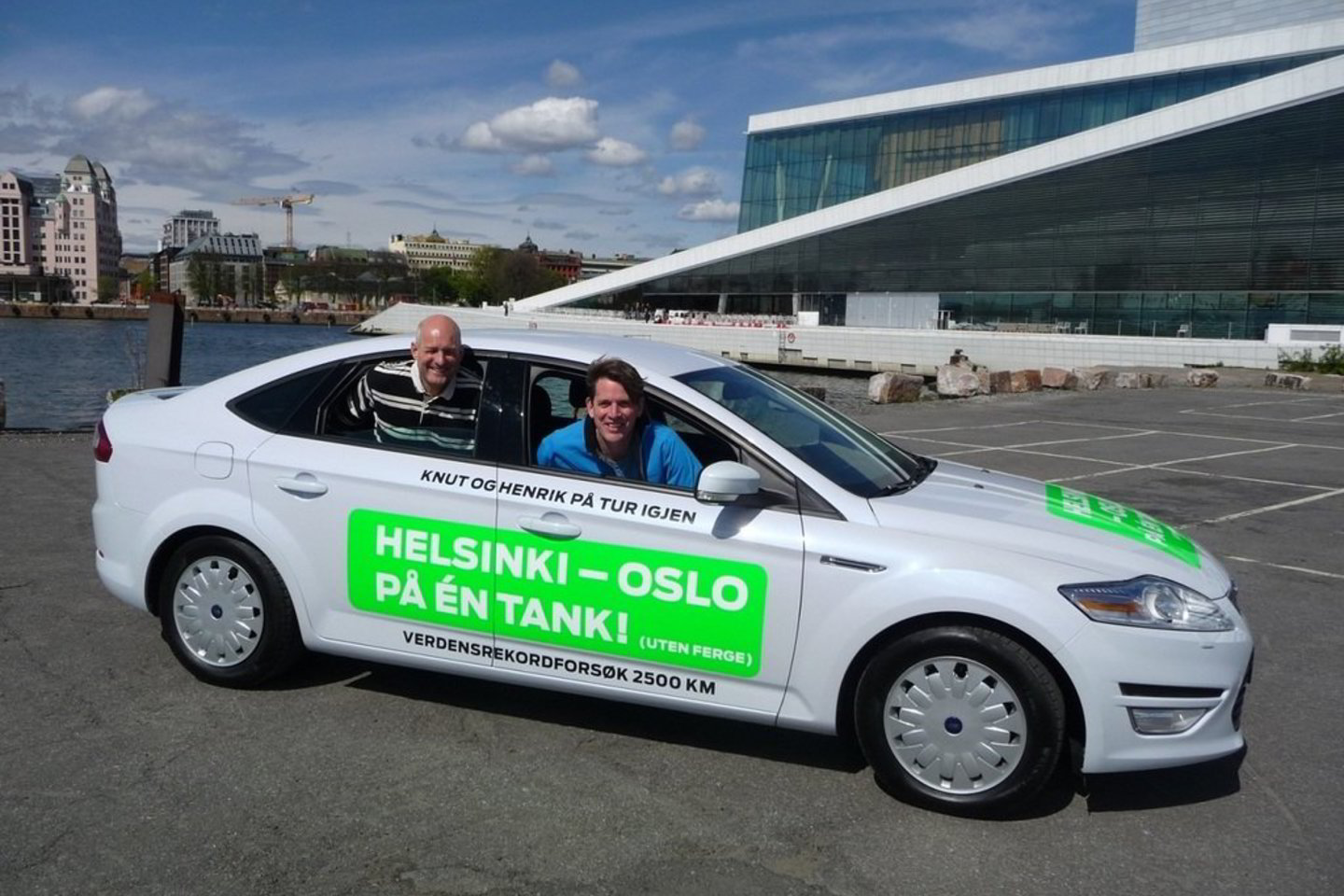 Dviejų norvegų vairuojamas standartinis „Ford Mondeo“ su 1,6 litro dyzeliniu varikliu nuvažiavo iš Helsinkio į Oslą ir kelyje vidutiniškai sunaudojo 2,796 litro dyzelino.