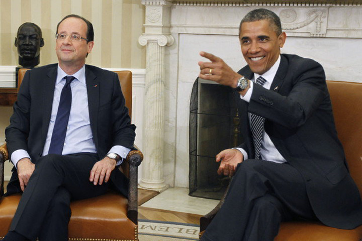 F. Hollande'as susitiko su B. Obama.