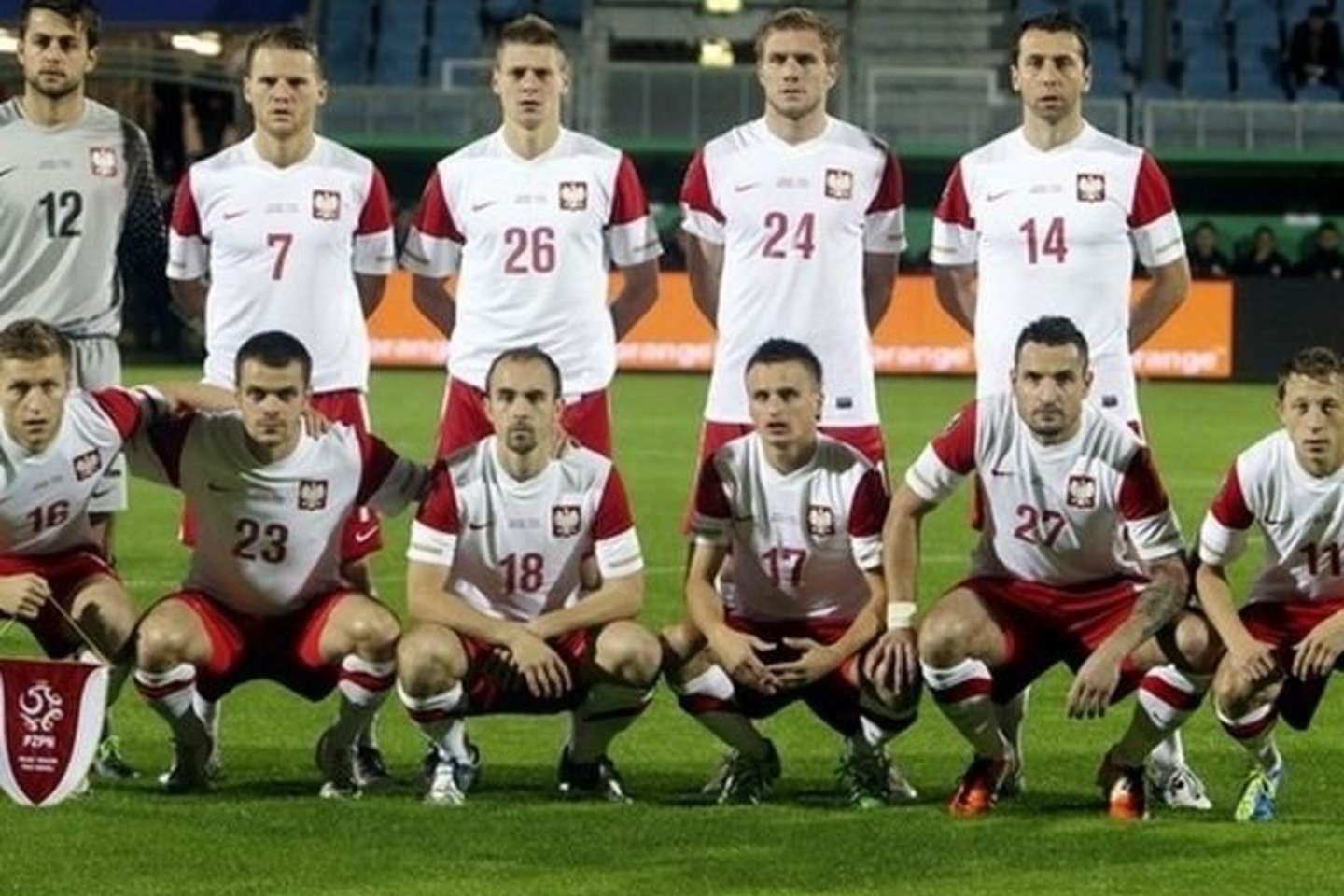 Lenkijos futbolo rinktinė prieš rungtynes su Baltarusija. Nuotrauka daryta spalio mėnesio 11 dieną.