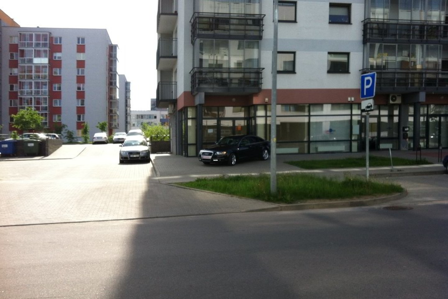 Šaligatviais važinėjusio juodo "Audi" vairuotojas aiškino, kad Šiaurės miestelis jo nuosavybė, todėl kur nori, ten ir važinėja.