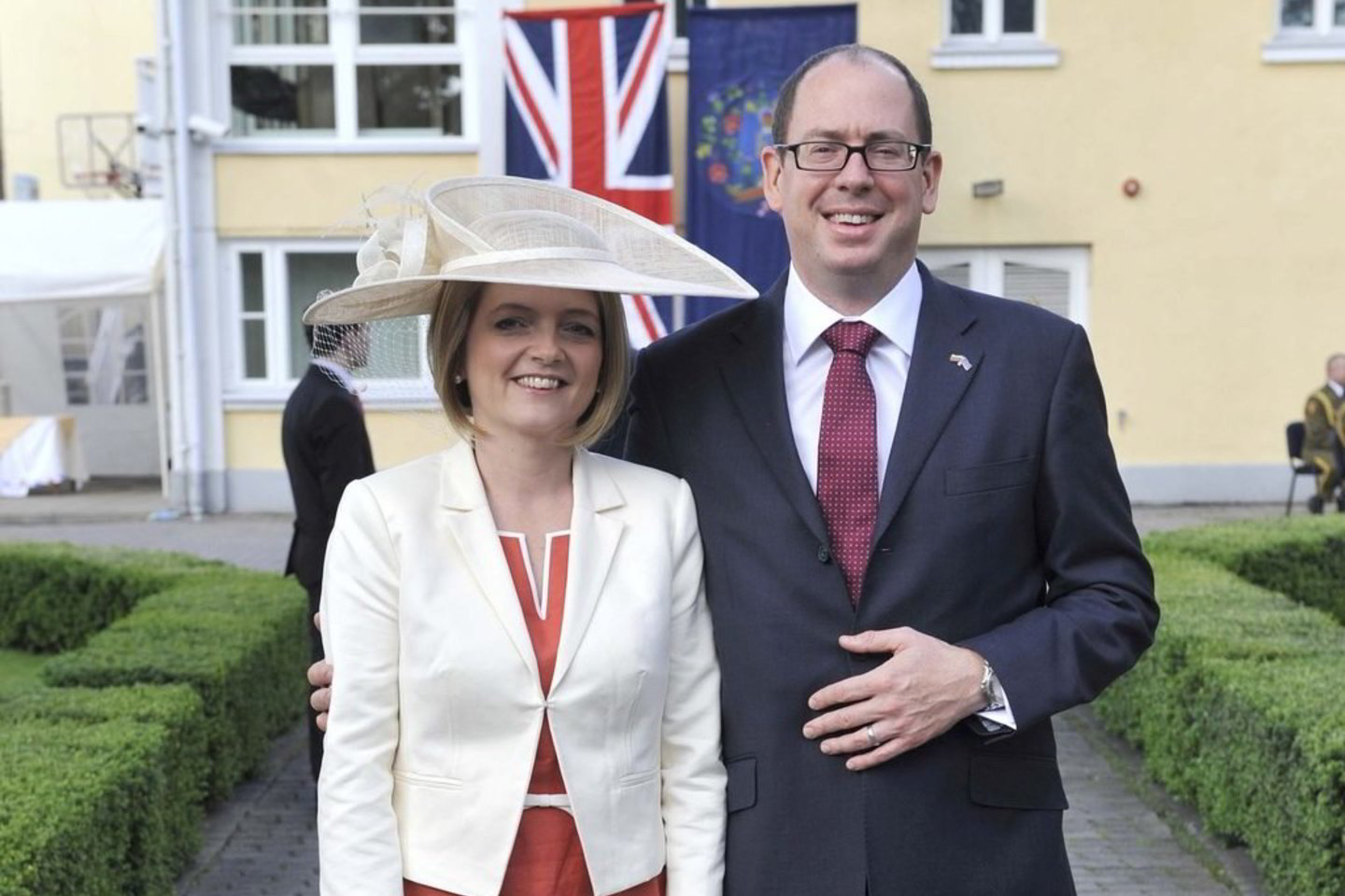 Didžiosios Britanijos ambasadorius Lietuvoje Davidas Huntas su žmona Sarah.