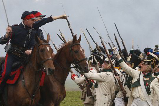 Prancūzai ir rusai išsitraukė senus kardus Borodino mūšiui