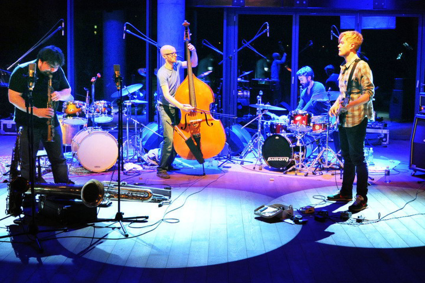 L. Mockūnas (kairėje) su skandinavų trio “Angel”.