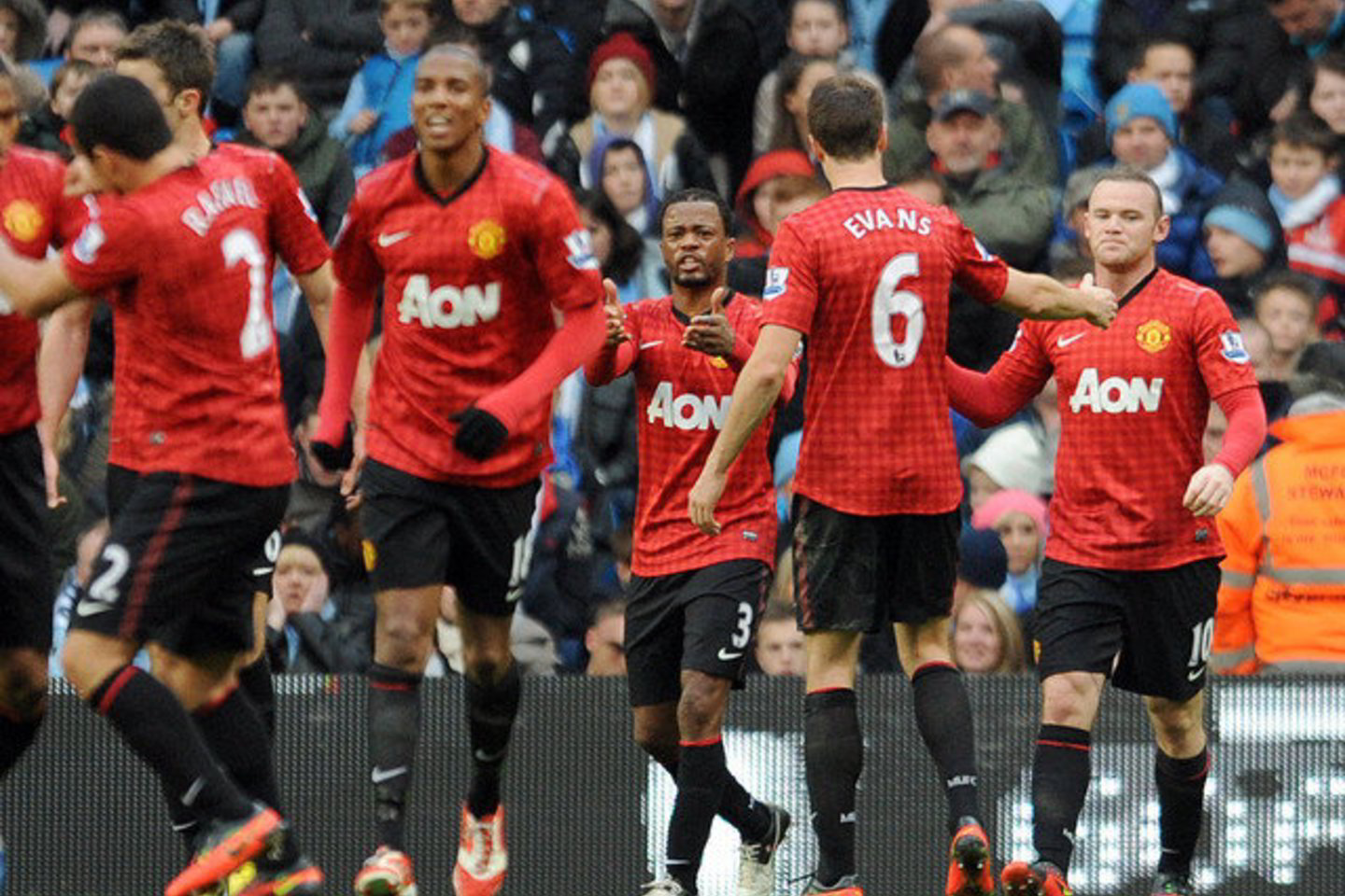 „Manchester United“ ir „Manchester City“ rungtynių akimirkos.