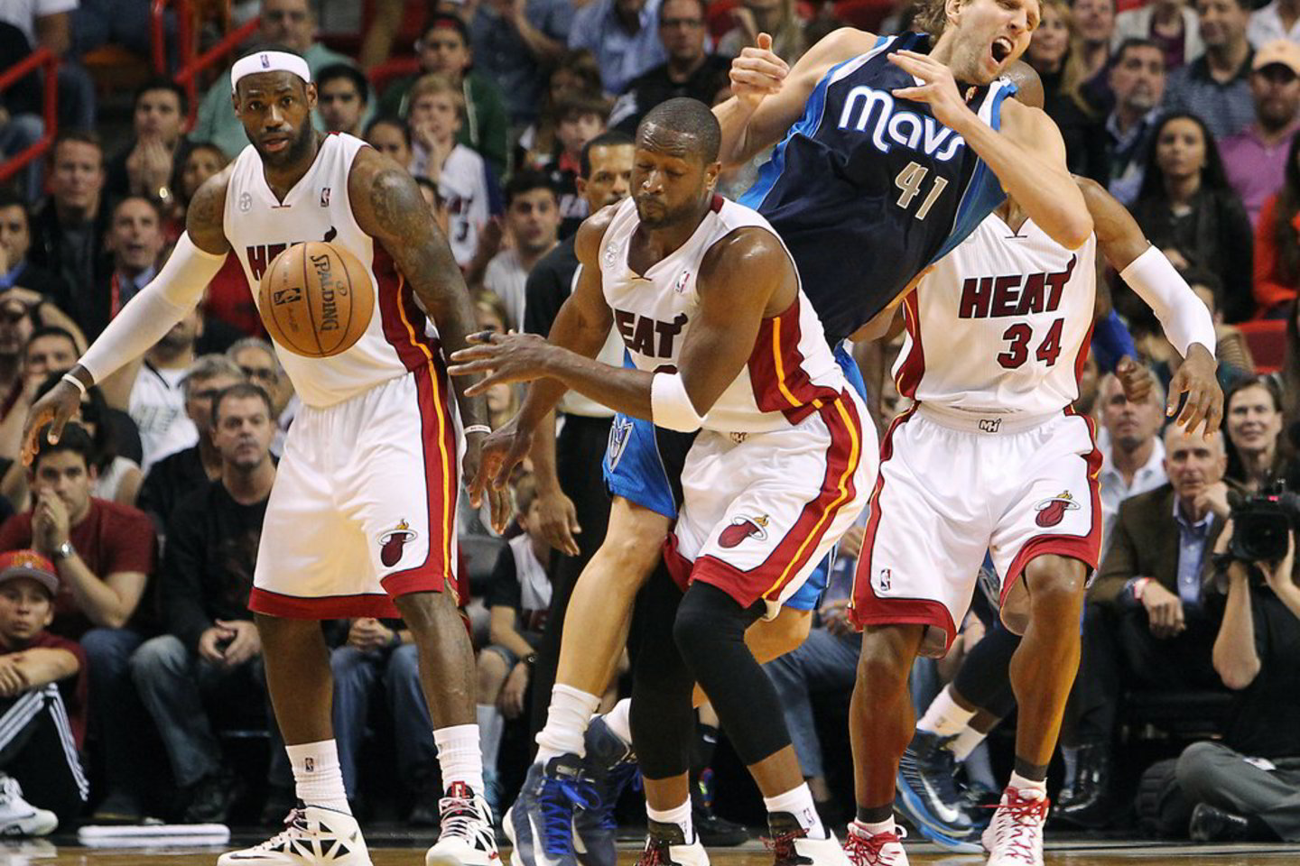 „Miami Heat“ - „Dallas Mavericks“ rungtynių akimirka.
