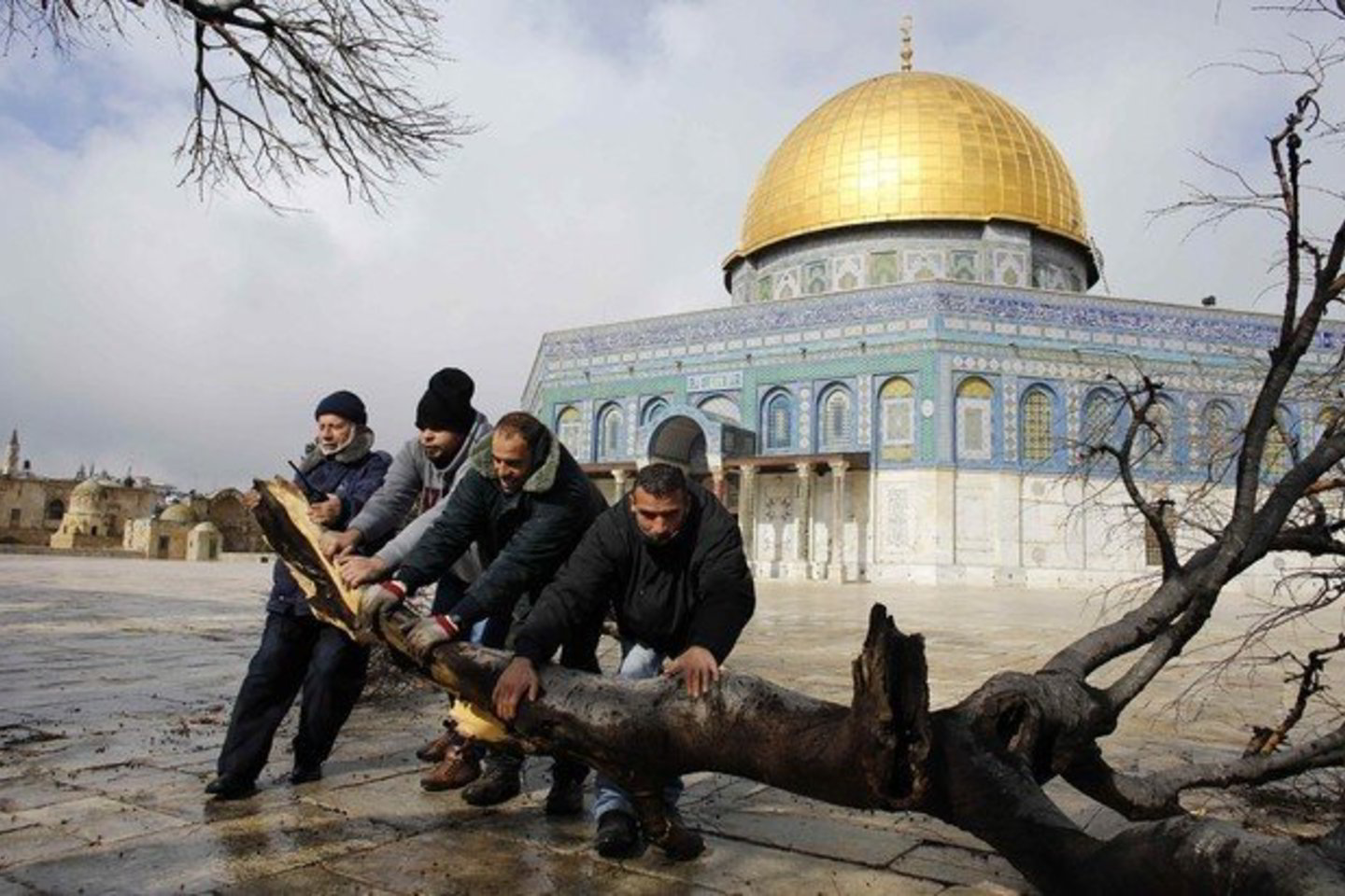 Pirmadienį vėjas vartė medžius ant Šventyklos kalno, kurį musulmonai vadina al Haram al Šarifu.