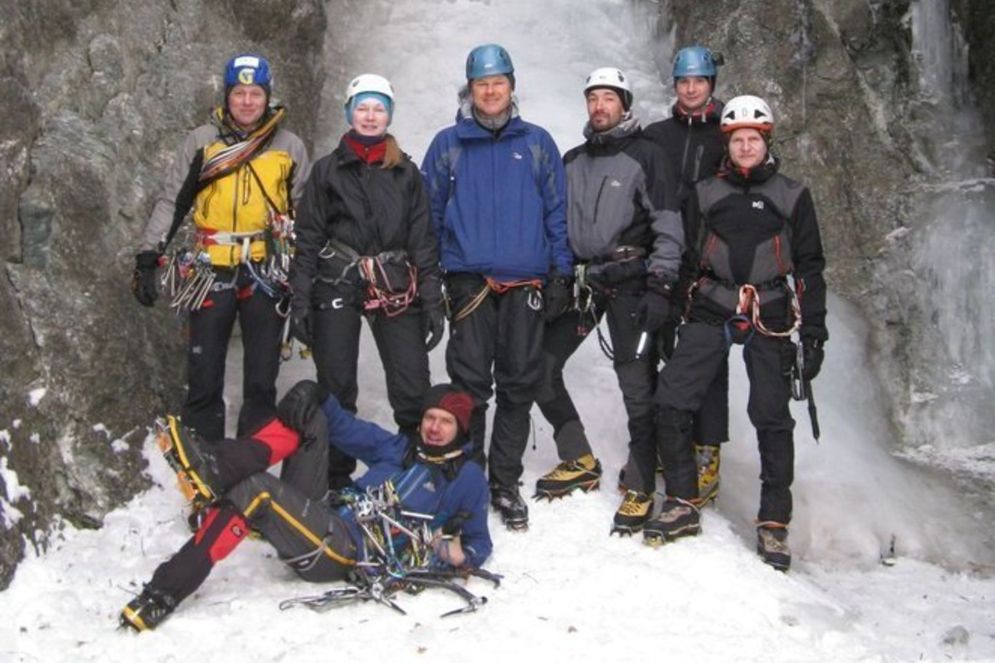 Ketvirtadienio popietę Prancūzijos Alpėse stipri audra užklupo šiuos septynis alpinistus iš Lietuvos. Nuotrauka daryta prieš pakylant į kalną.