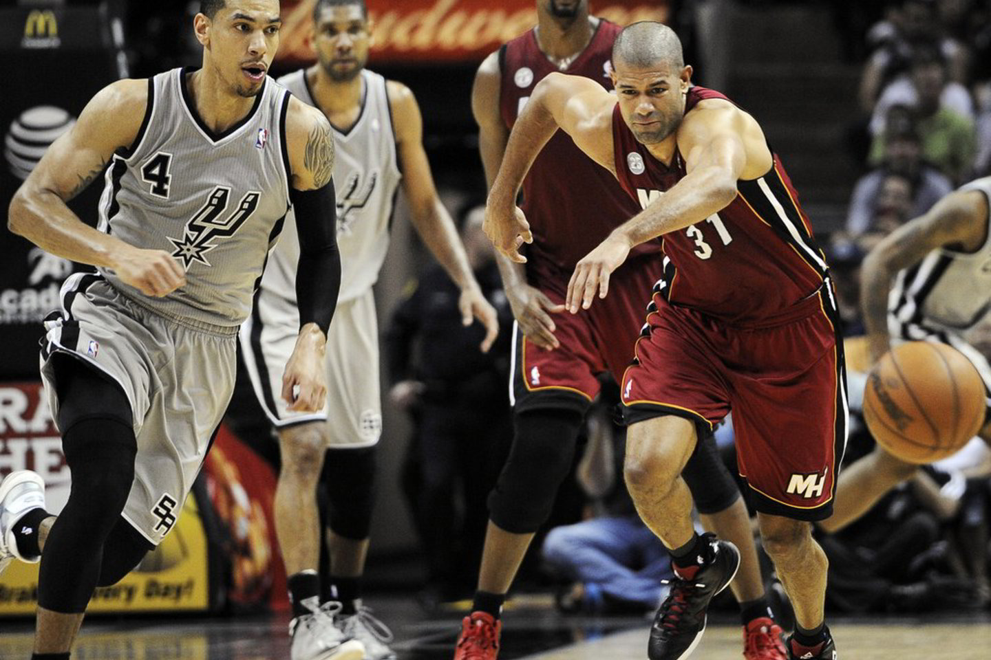„San Antonio Spurs“ - „Miami Heat“ rungtynių akimirka.