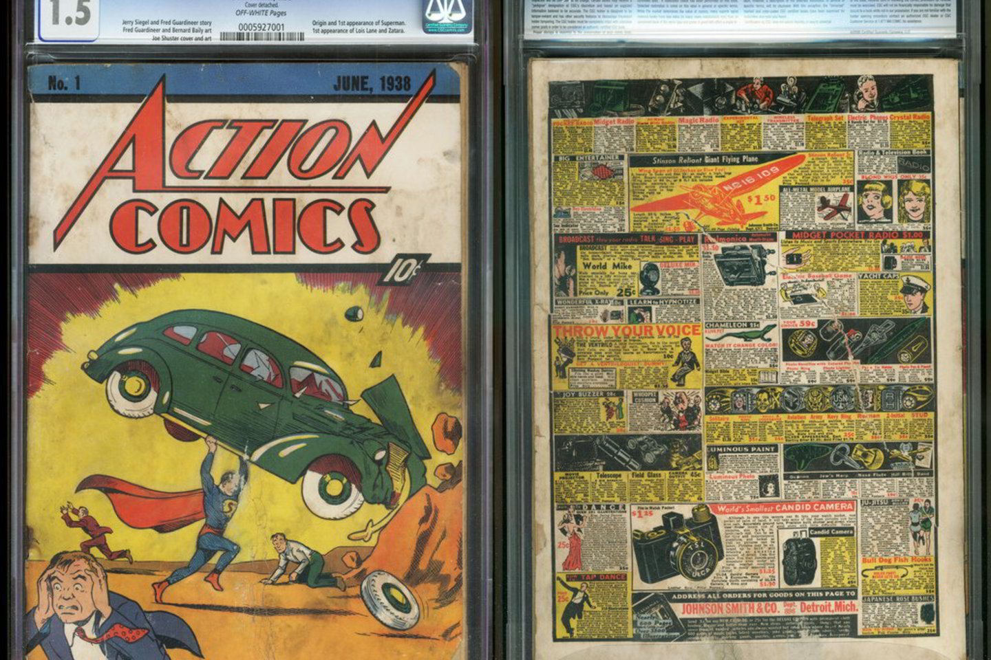 Išliko tik maždaug 100 „Action Comics No. 1“, kuris buvo išleistas 1938 metais, egzempliorių.