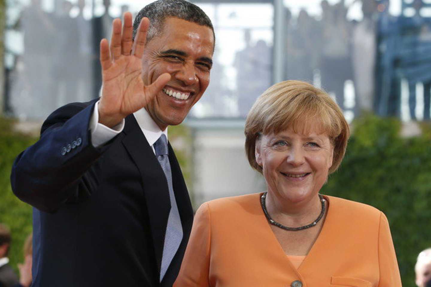 A. Merkel ir B. Obamos susitikimas.