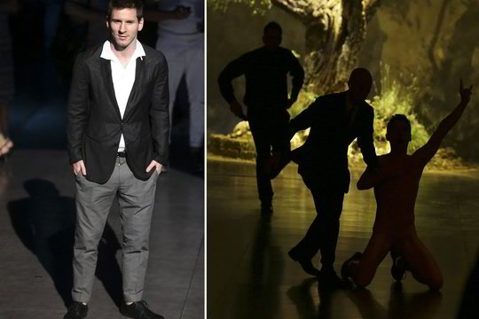 Milano mados savaitėje podiumu žingsniavusį L. Messi nustelbė nuogas protestuotojas