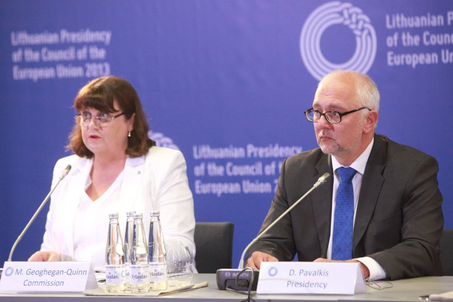D. Pavalkis ir ES Komisijos narė M. Geoghegan-Quinn.<br>M. Ambrazas (ELTA)