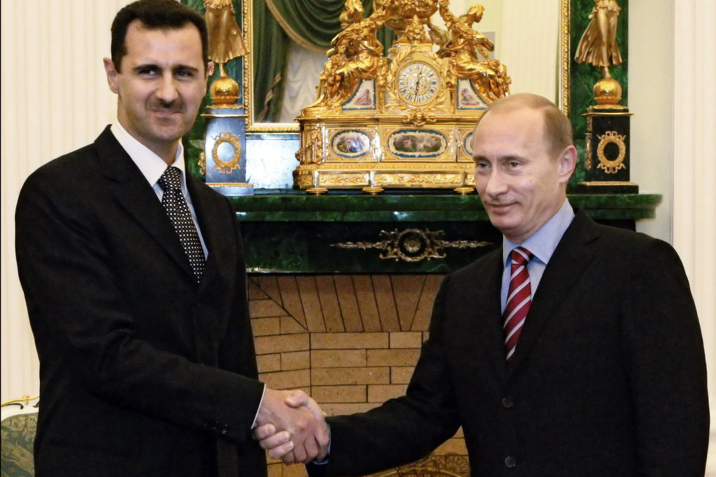 V.Putinas spaudžia ranką Sirijos diktatoriui B.al Assadui, 2006 metai.<br>AP nuotr.