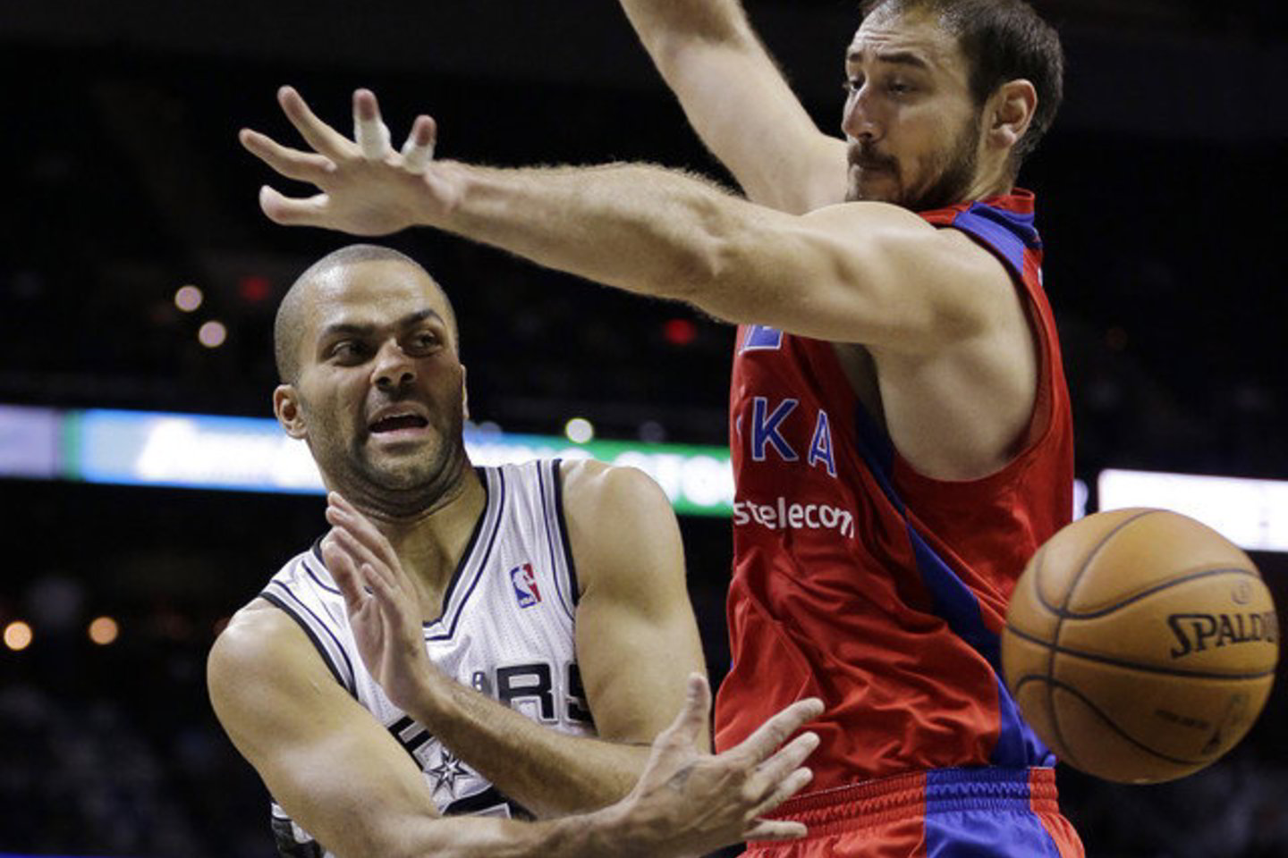 „Spurs“ ir CSKA rungtynių akimirka.