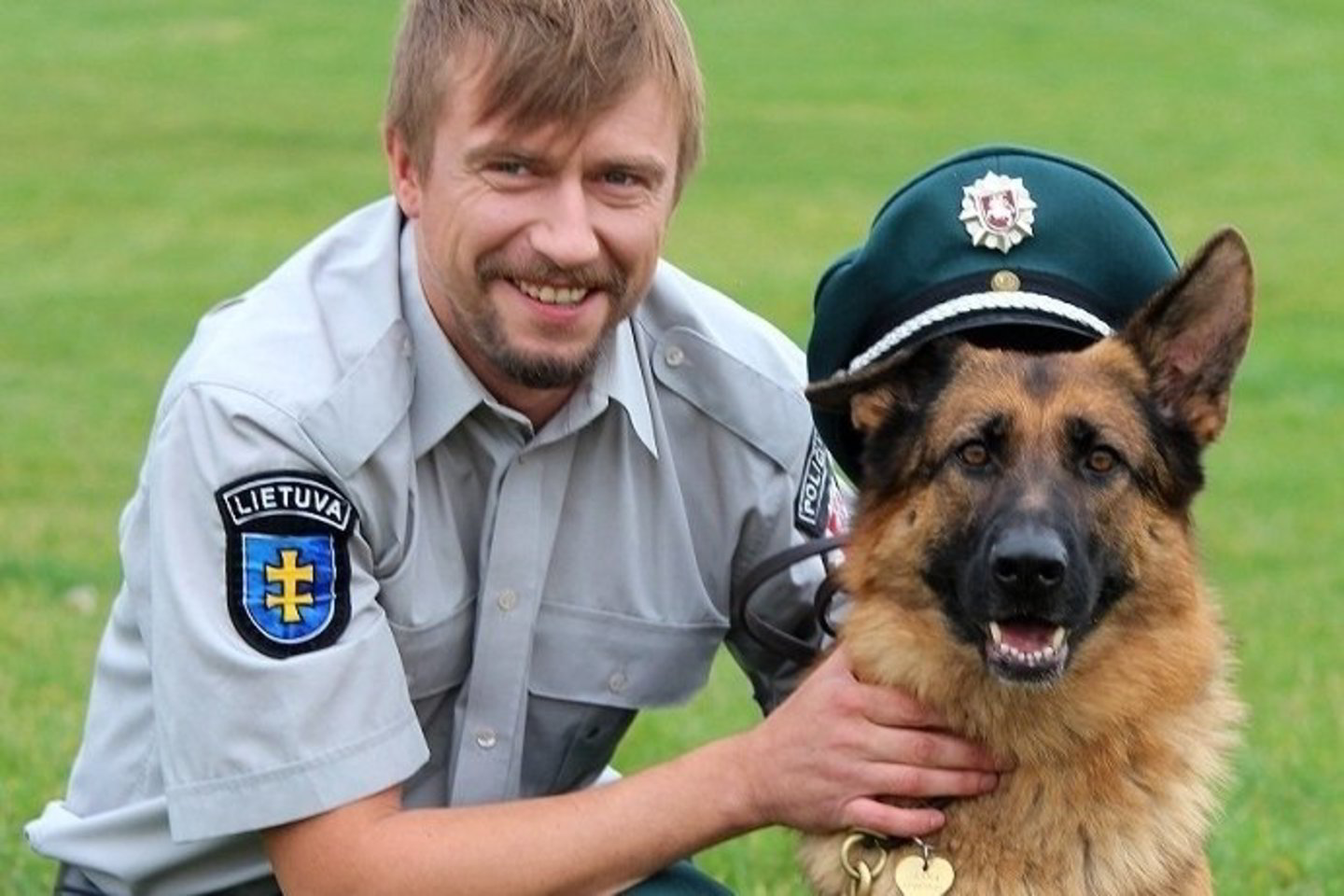 M.Jampolskis ir keturkojis aktorius – tarnybinis šuo Brasas.