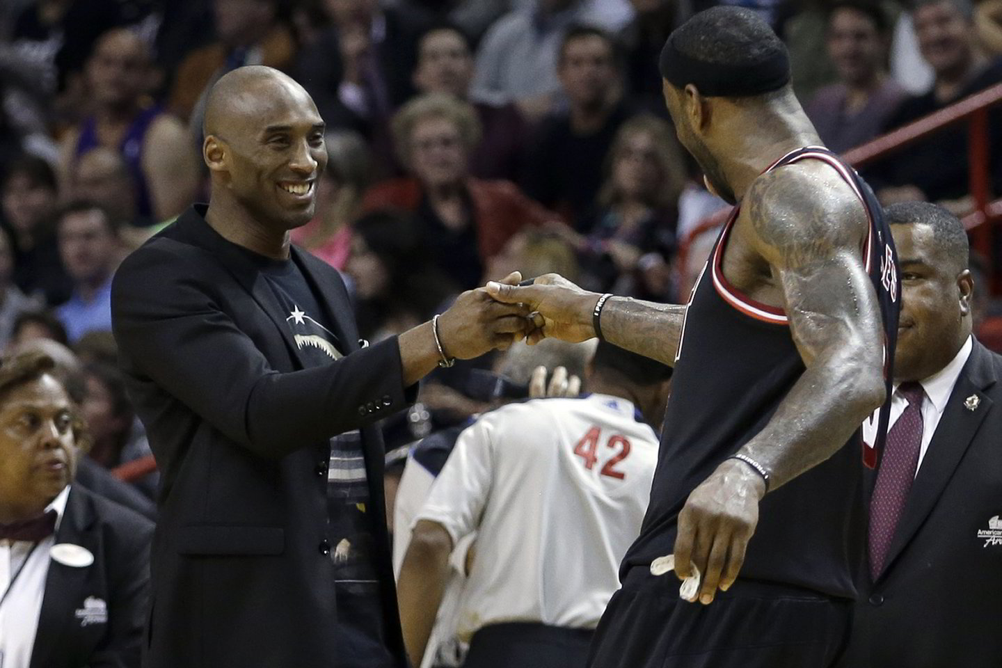 „Heat“ ir „Lakers“ rungtynių akimirka.