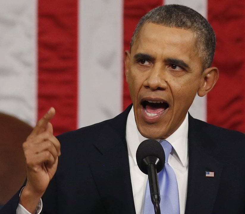 B.Obama savo metinėje kalboje daugiausia dėmesio skyrė ekonomikai ir turtinei nelygybei.<br>AP nuotr.