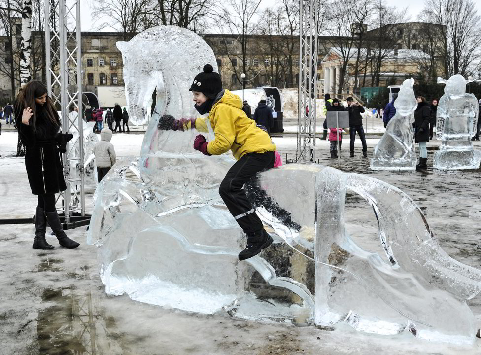 Ledo skulptūrų festivalis Jelgavoje.<br>V.Ščiavinsko nuotr.