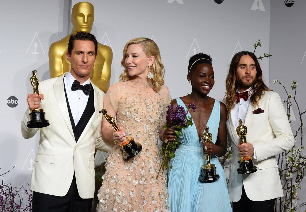 Aktoriai Matthew McConaughey, Cate Blanchett, Lupita Nyong'o ir Jaredas Leto.<br>AP nuotr.
