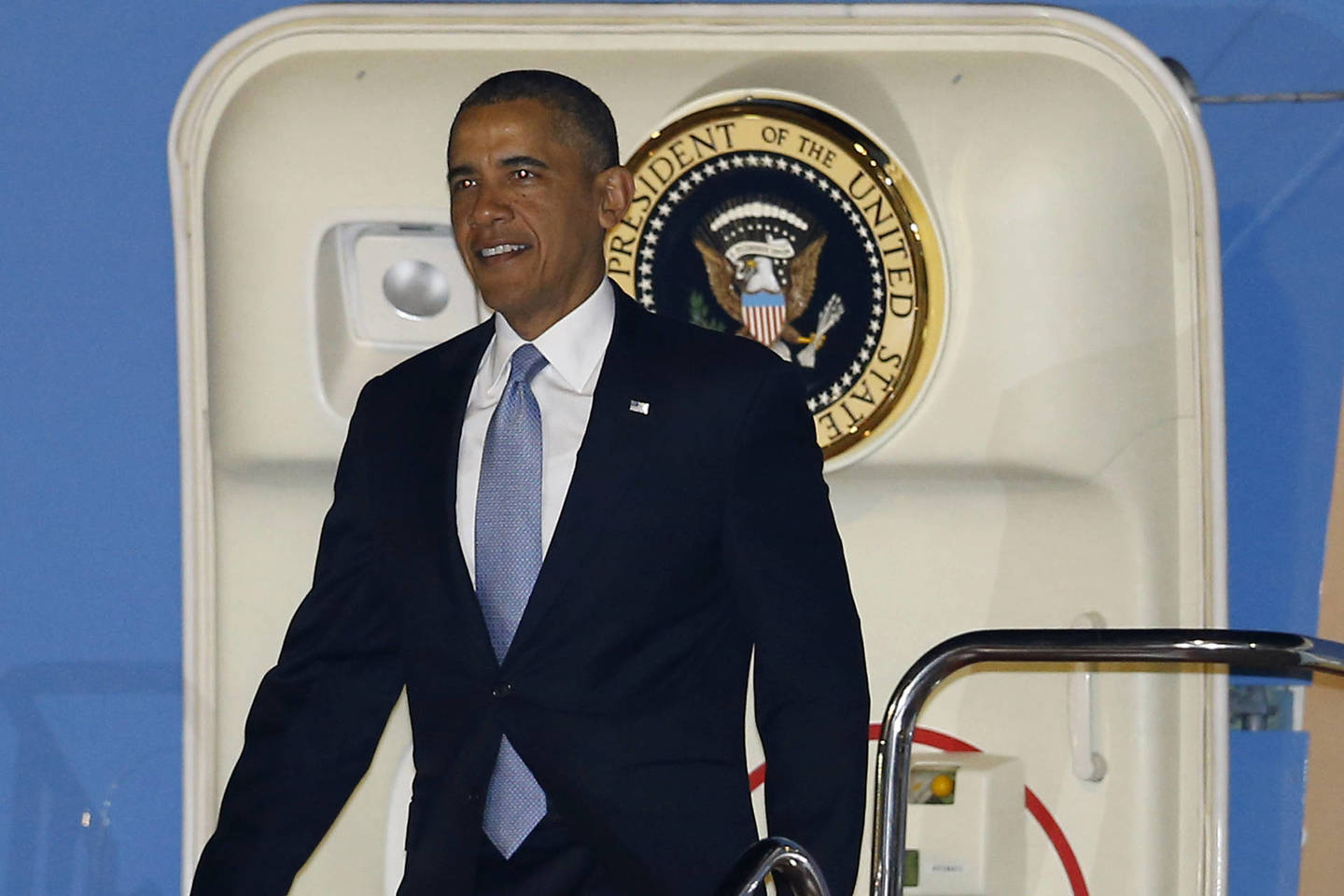 B.Obama trečiadienį atvyko į Tokiją.<br>AP nuotr.