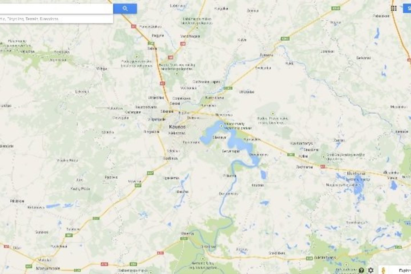 Pagal „Google“ versiją, Nemunas baigiasi ties Kaunu.<br>Google maps.lt nuotr.