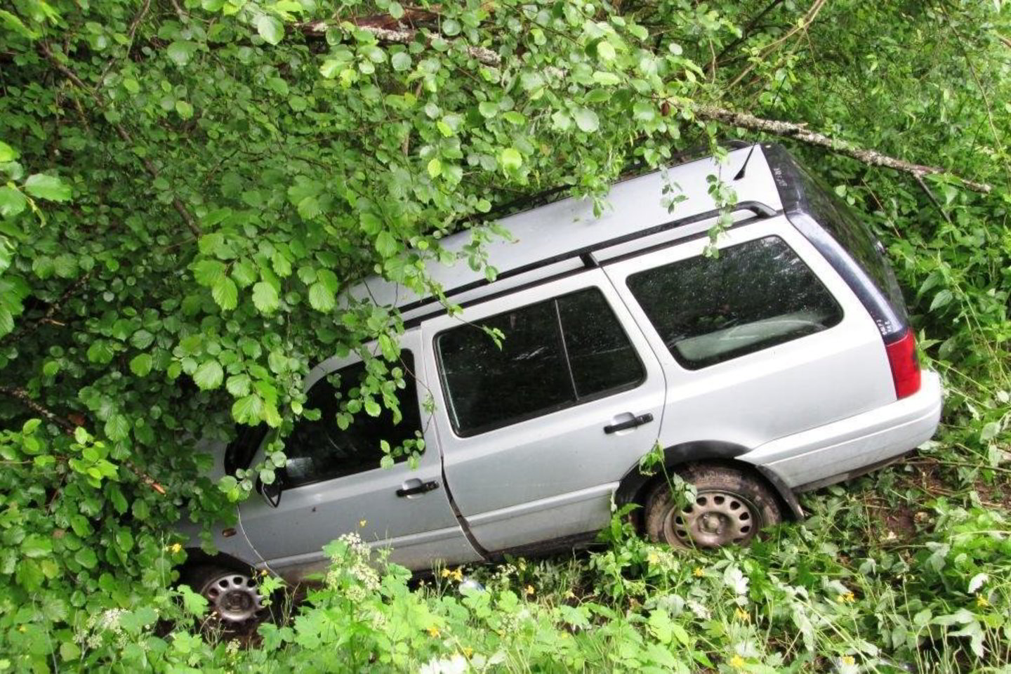 Į griovį nuskriejęs „VW Golf“ atskleidė daugybę pažeidimų.