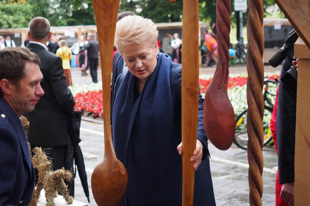 Tarptautinio folkloro festivalio „Baltica“ dalyviai kviečia šokti, dainuoti ir vaišintis. Kvietimui neatsispyrė Lietuvos prezidentė D.Grybauskaitė.<br>V.Ščiavinsko nuotr.
