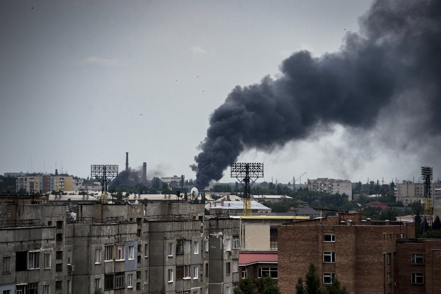 Luhanską bombardavo artilerija.