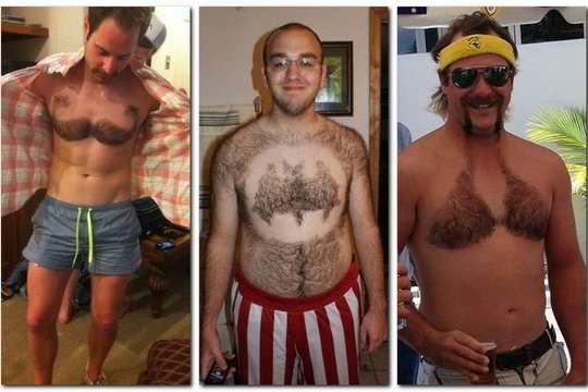 Vyrai pasidavė krūtinės plaukų šukuosenų manijai